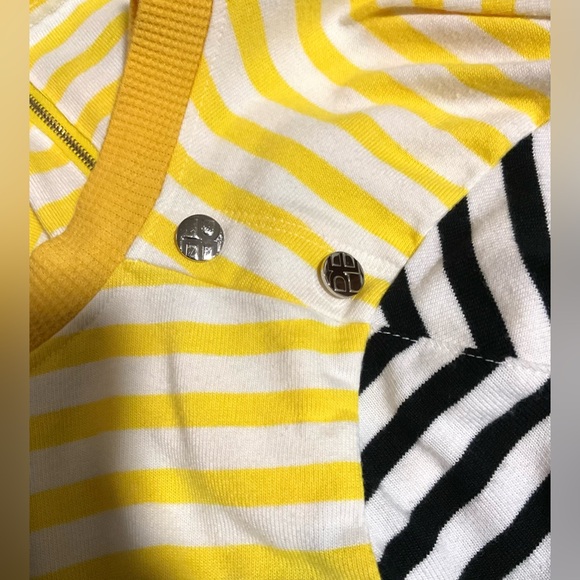 Perry Ellis Yellow and White Striped Top - Picture 6 of 6